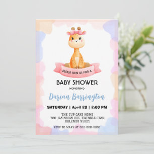 Niedlicher Giraffenstar Ballon Babydusche Party Ju Einladung