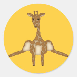 Niedlicher Giraffensticker Runder Aufkleber