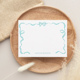 Niedlicher, Girl Aquamariner Bow-Flachband-Rahmen Mitteilungskarte
