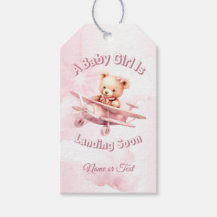 Niedlicher Girl Baby Bear Pilot Rosa Flugzeug Schö Geschenkanhänger