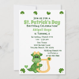 Niedlicher Girl Dragon St. Patrick's Day Geburtsta Einladung