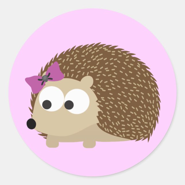 Niedlicher Girl-Igel Runder Aufkleber (Vorderseite)