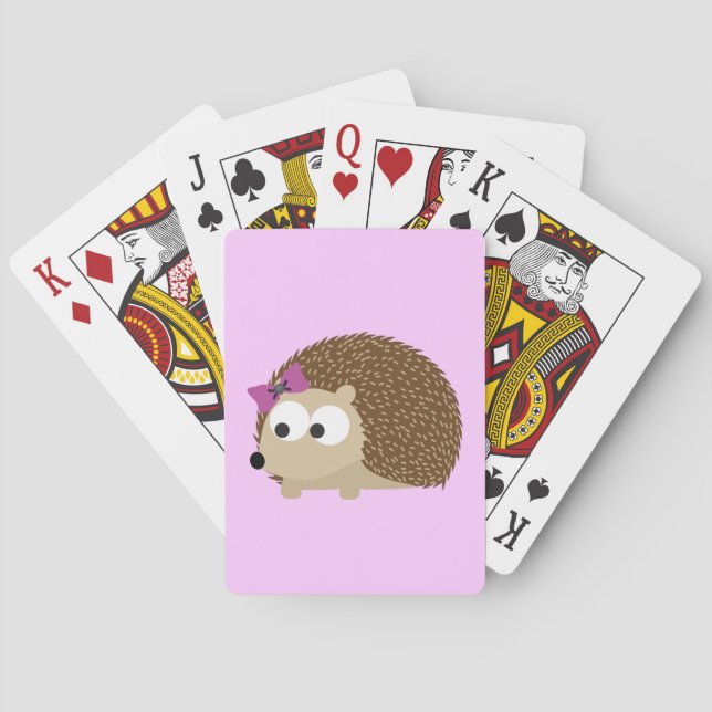 Niedlicher Girl-Igel Spielkarten (Rückseite)