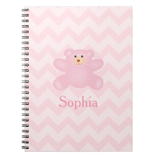 Niedlicher Girl Pastel Pink Teddy Bär Notizblock (Vorderseite)