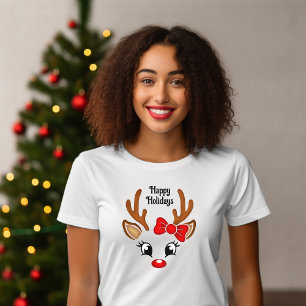 Niedlicher Girl Rentier T - Shirt