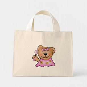 Niedlicher Girl Teddy Bear in Pink Mini Stoffbeutel