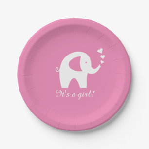 Niedlicher girly Babyduschen-Papier-Teller des Pappteller