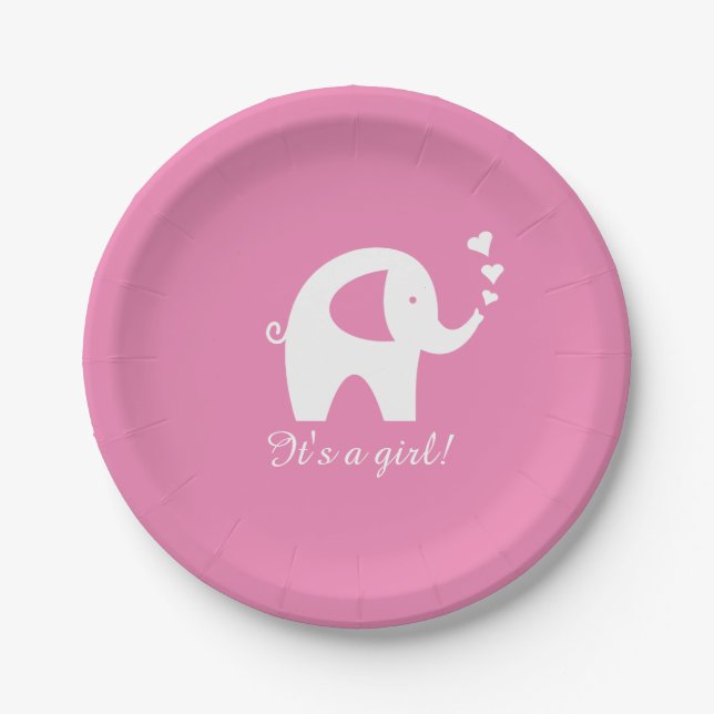 Niedlicher girly Babyduschen-Papier-Teller des Pappteller (Vorderseite)