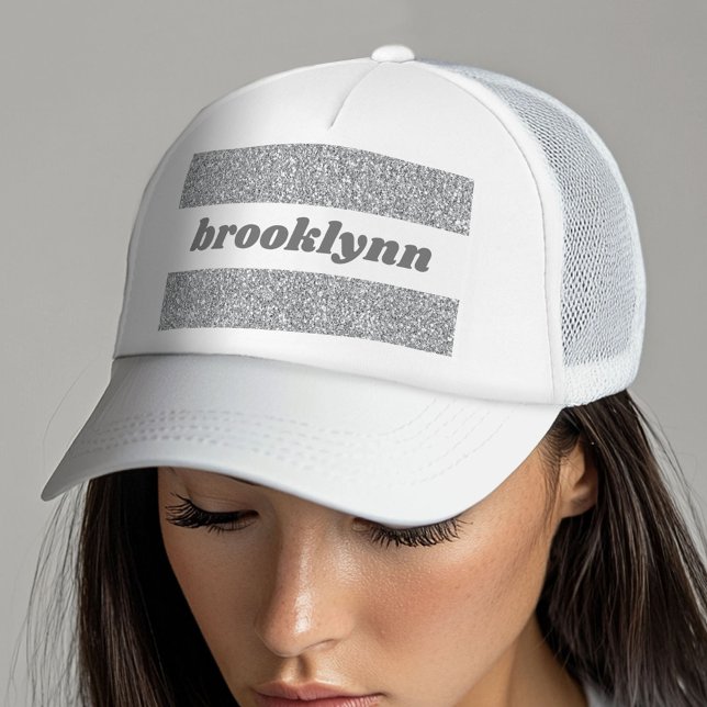 Niedlicher Girly Bling Glitzer Muster Personalisie Truckerkappe (Cute Sparkly Bling Hat)