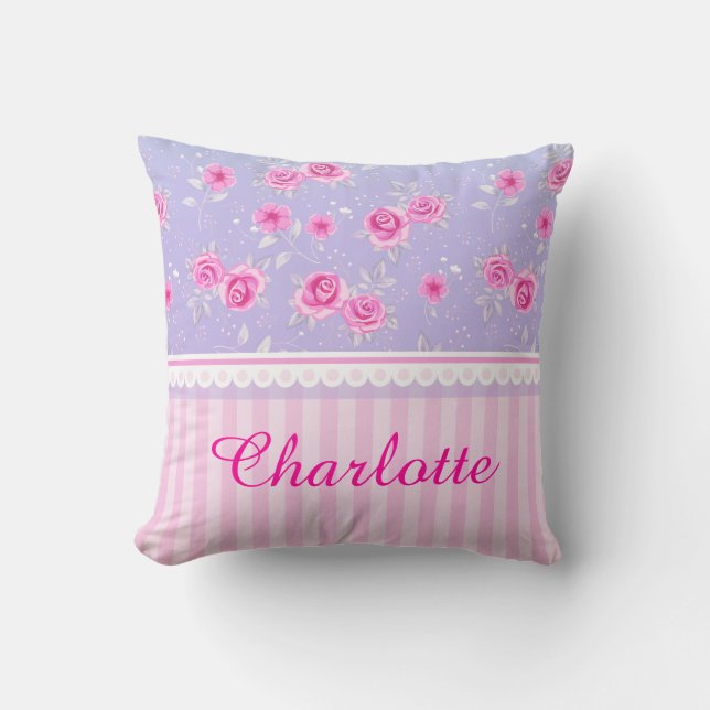 Niedlicher Girly rosa rosa Kissen (Vorderseite)