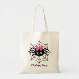 Niedlicher Girly Spider WebHalloween Trick oder Tr Tragetasche
