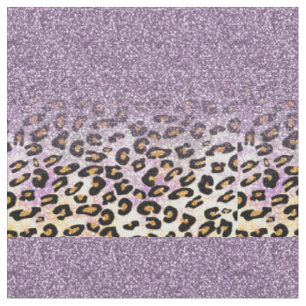 Niedlicher girly trendy lila Imitat-Glitterleopard Stoff