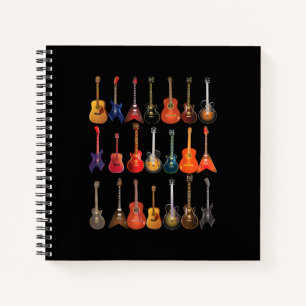 Niedlicher Gitarrenrock und Roll-Musikinstrumente Notizbuch