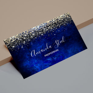 Niedlicher Glitzer für königsblaue Imitate Visitenkarte