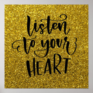 Niedlicher Glitzer Inspiration Zitat Poster