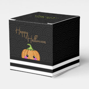 Niedlicher Glitzer Orange Happy Halloween Party Geschenkschachtel