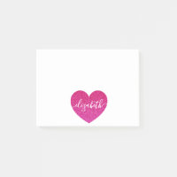 Niedlicher Glitzer Rosa Herz Personalisiert Mädche