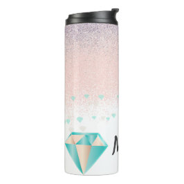 Niedlicher Glitzer und Diamant Glitzern - rosa Bez Thermosbecher