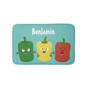 Niedlicher Glockenpfeffer capsicum trio singend Ca Badematte