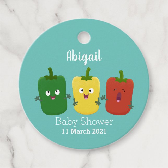Niedlicher Glockenpfeffer capsicum trio singend Ca Geschenkanhänger (Vorderseite)