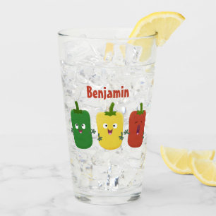 Niedlicher Glockenpfeffer capsicum trio singend Ca Glas