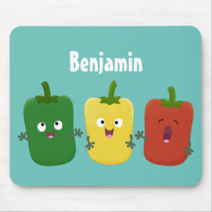 Niedlicher Glockenpfeffer capsicum trio singend Ca Mousepad