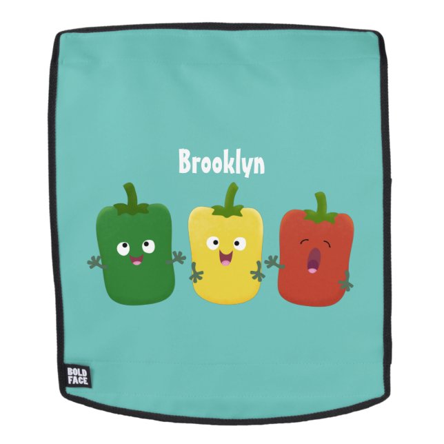Niedlicher Glockenpfeffer capsicum trio singend Ca Rucksack (Abnehmbare Front)