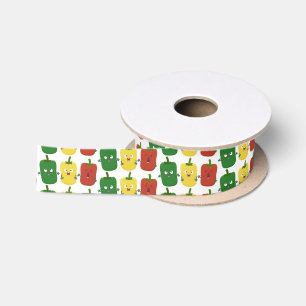 Niedlicher Glockenpfeffer capsicum trio singend Ca Satinband