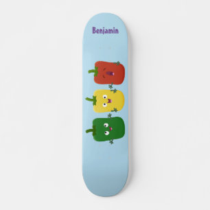 Niedlicher Glockenpfeffer capsicum trio singend Ca Skateboard