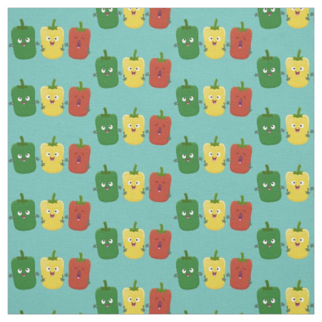 Niedlicher Glockenpfeffer capsicum trio singend Ca Stoff (Muster)