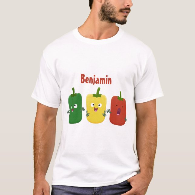 Niedlicher Glockenpfeffer capsicum trio singend Ca T-Shirt (Vorderseite)