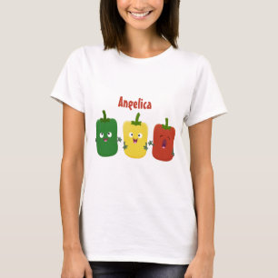 Niedlicher Glockenpfeffer capsicum trio singend Ca T-Shirt