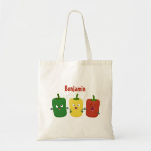 Niedlicher Glockenpfeffer capsicum trio singend Ca Tragetasche