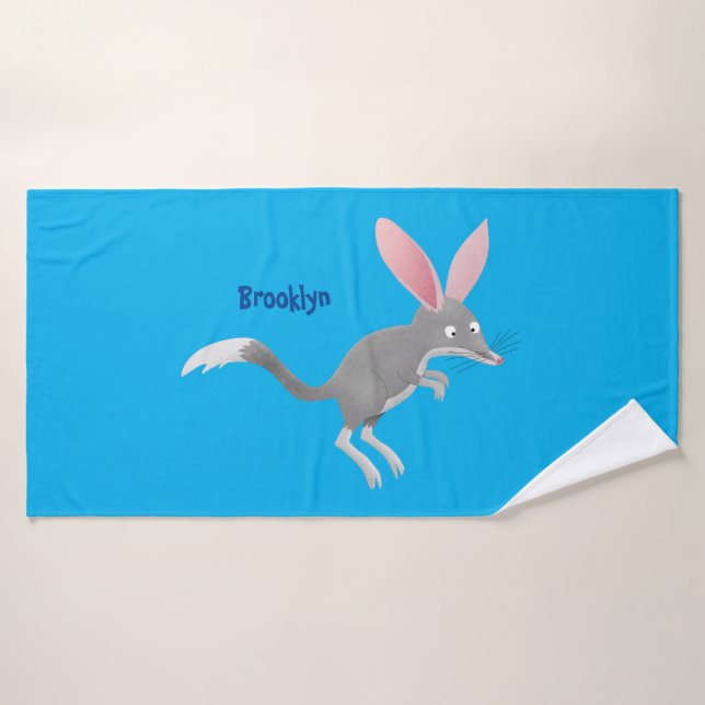 Niedlicher glücklicher australischer Bilby-Cartoon Badhandtuch Set (Badehandtuch)
