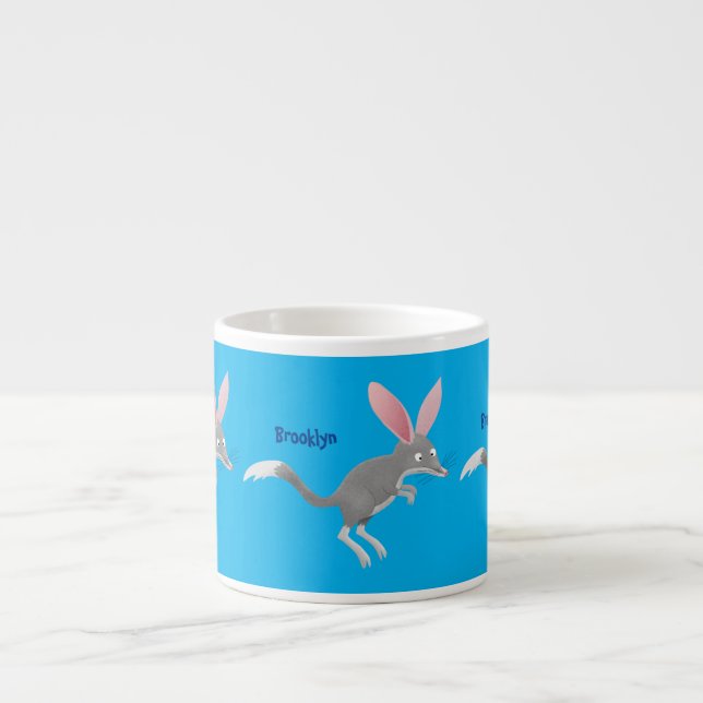 Niedlicher glücklicher australischer Bilby-Cartoon Espressotasse (Vorderseite)