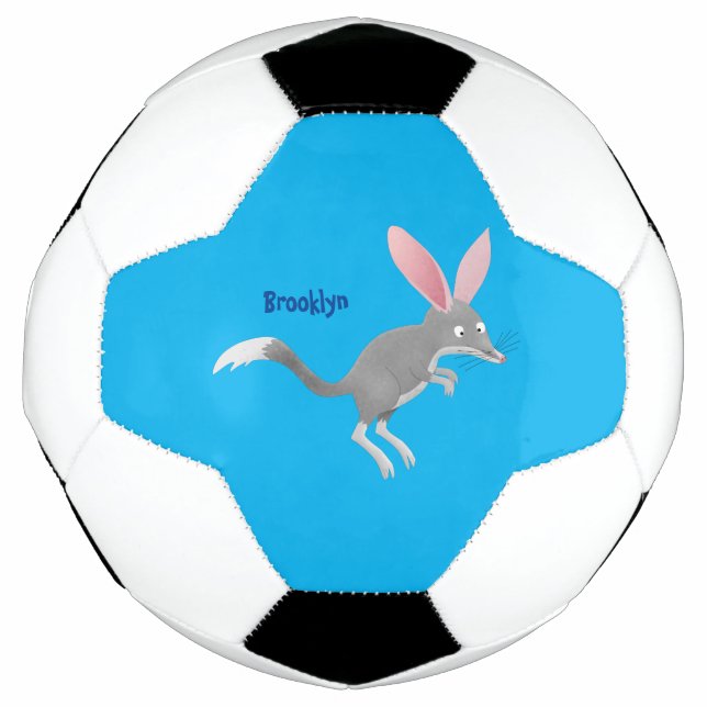 Niedlicher glücklicher australischer Bilby-Cartoon Fußball (Vorderseite)