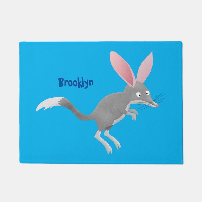 Niedlicher glücklicher australischer Bilby-Cartoon Fußmatte (Vorderseite)
