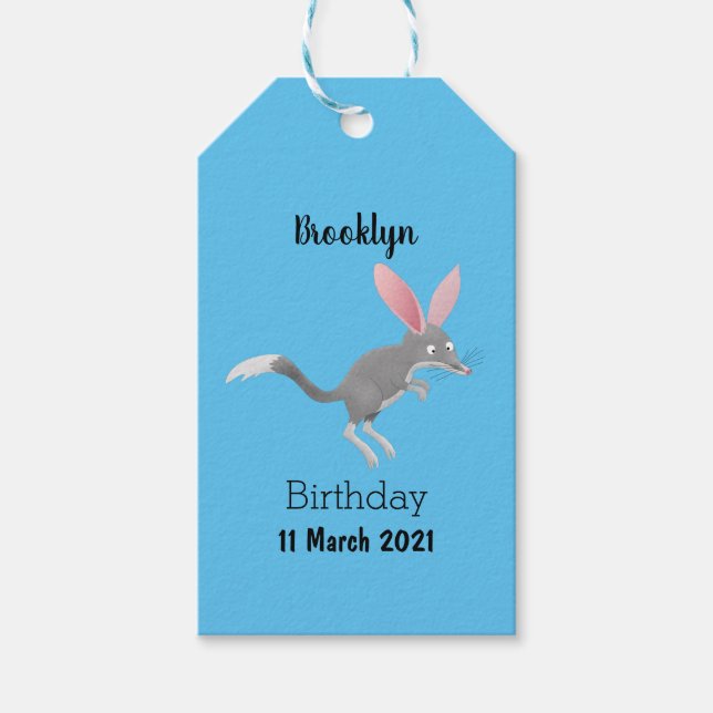 Niedlicher glücklicher australischer Bilby-Cartoon Geschenkanhänger (Vorderseite)