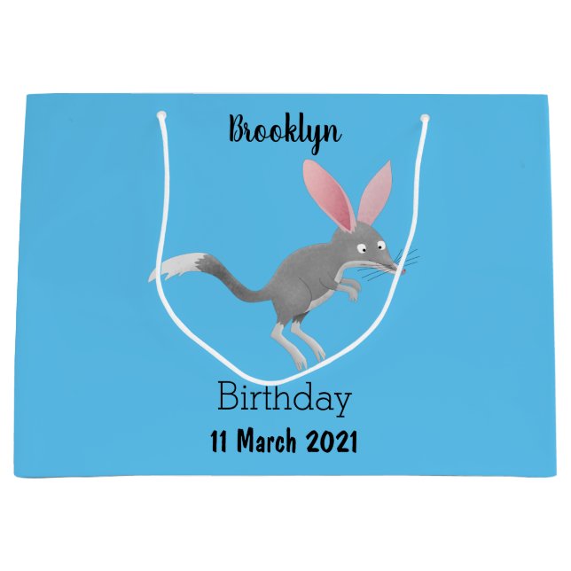 Niedlicher glücklicher australischer Bilby-Cartoon Große Geschenktüte (Vorderseite)