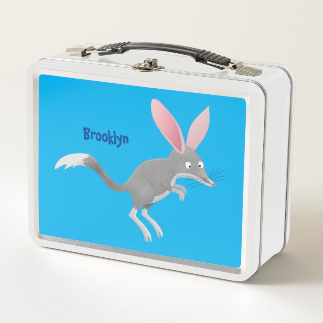Niedlicher glücklicher australischer Bilby-Cartoon Metall Brotdose (Vorderseite)