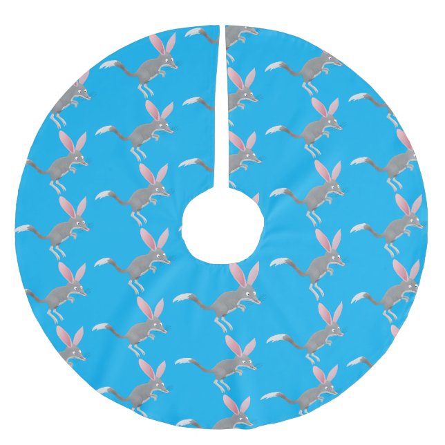 Niedlicher glücklicher australischer Bilby-Cartoon Polyester Weihnachtsbaumdecke (Vorderseite)