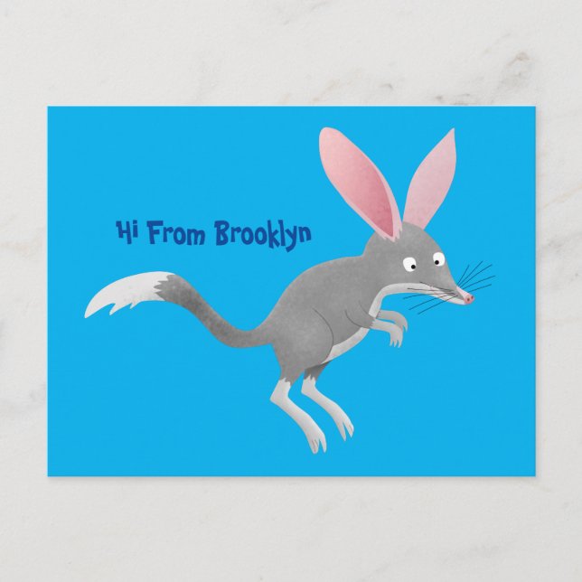 Niedlicher glücklicher australischer Bilby-Cartoon Postkarte (Vorderseite)