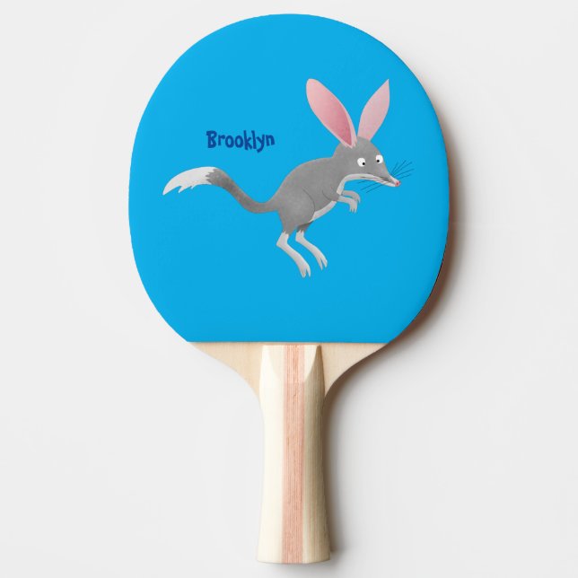 Niedlicher glücklicher australischer Bilby-Cartoon Tischtennis Schläger (Vorderseite)