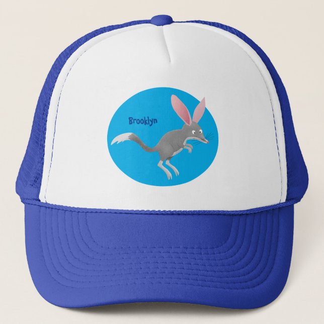 Niedlicher glücklicher australischer Bilby-Cartoon Truckerkappe (Vorderseite)