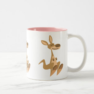 Niedlicher glücklicher Cartoon Kangaroo Zweifarbige Tasse