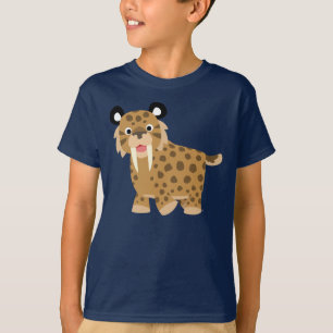 Niedlicher glücklicher Cartoon Smilodon KinderT - T-Shirt