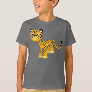 Niedlicher glücklicher Cartooncheetah-KinderT - T-Shirt