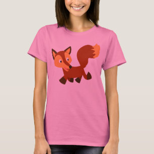 Niedlicher glücklicher Cartoonfox-Frauen-T - Shir T-Shirt