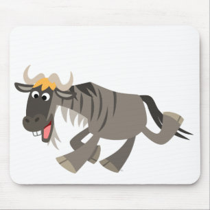 Niedlicher glücklicher CartoonWildebeest Mousepad