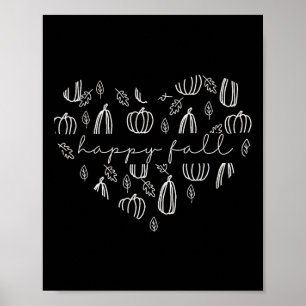 Niedlicher glücklicher Fall - Pumpkins und Herbstl Poster
